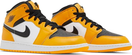 Nike Grade School Womens Air Jordan 1 Mid Sneakers - 'Reverse Yellow Toe'