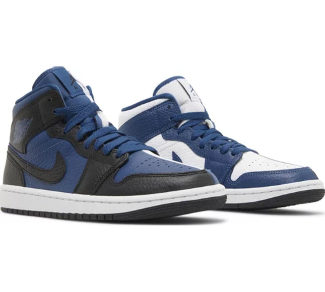 Nike Womens Air Jordan 1 Mid SE Sneakers - 'Split - French Blue'