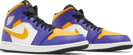 Nike Mens Air Jordan 1 Mid Sneakers - 'Lakers'