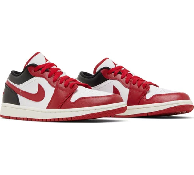 Nike Womens Air Jordan 1 Low Sneakers - 'White Gym Red'