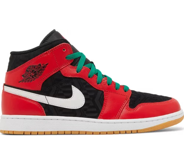 Nike Mens Air Jordan 1 Mid SE Sneakers - 'Christmas'