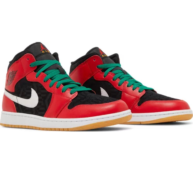 Nike Mens Air Jordan 1 Mid SE Sneakers - 'Christmas'