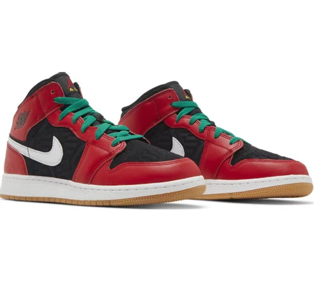 Nike Grade School Womens Air Jordan 1 Mid Sneakers - 'Christmas'