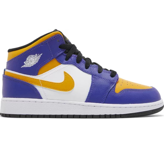 Nike Grade School Womens Air Jordan 1 Mid Sneakers - 'Lakers' 2022