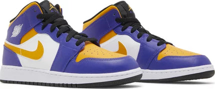 Nike Grade School Womens Air Jordan 1 Mid Sneakers - 'Lakers' 2022