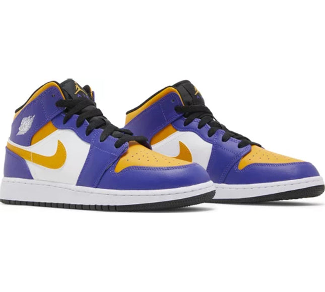 Nike Grade School Womens Air Jordan 1 Mid Sneakers - 'Lakers' 2022