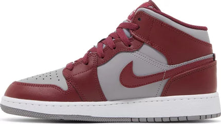 Nike Grade School Womens Air Jordan 1 Mid Sneakers - 'Cherrywood Red'
