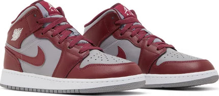 Nike Grade School Womens Air Jordan 1 Mid Sneakers - 'Cherrywood Red'