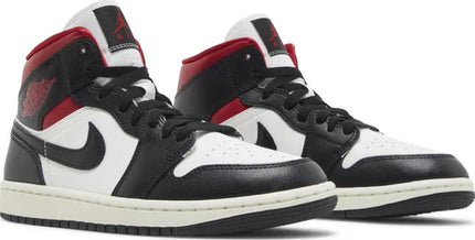 Wmns Air Jordan 1 Mid 'Black Sail Gym Red'