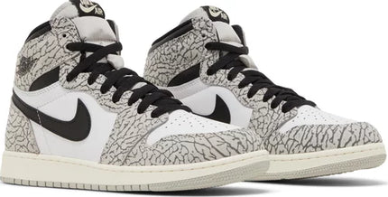 Nike Grade School Womens Air Jordan 1 Retro High OG Sneakers - 'White Cement'