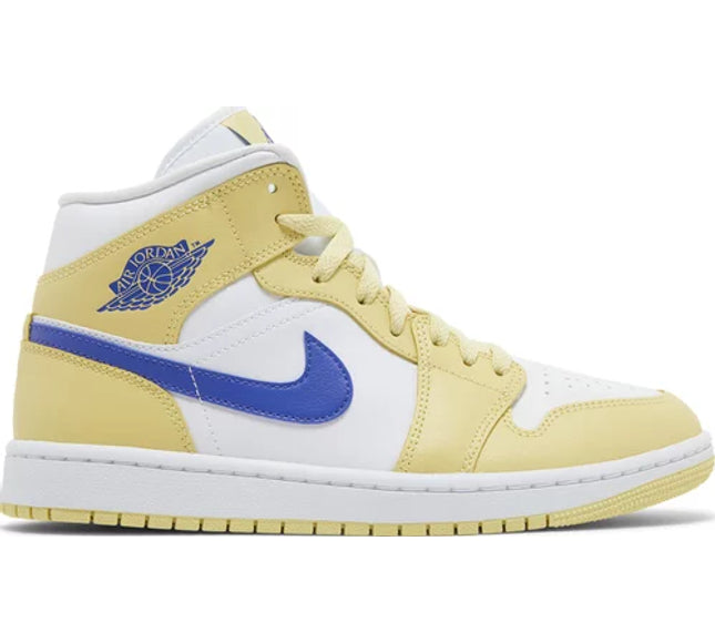 Nike Womens Air Jordan 1 Mid Sneakers - 'Lemon Wash'