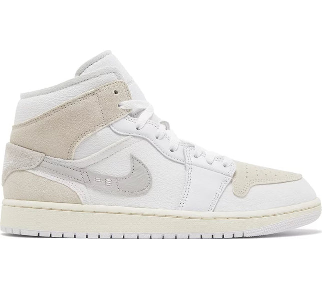 Nike Mens Air Jordan 1 Mid SE Craft Sneakers - 'Inside Out - White Sail'