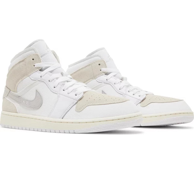 Nike Mens Air Jordan 1 Mid SE Craft Sneakers - 'Inside Out - White Sail'