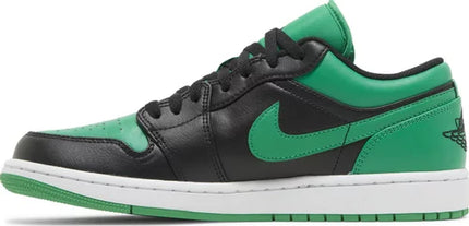 Nike Mens Air Jordan 1 Low Sneakers - 'Black Lucky Green'
