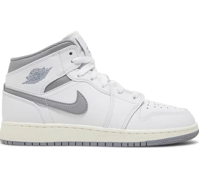 Nike Grade School Womens Air Jordan 1 Mid Sneakers - 'Vintage Grey'