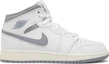 Nike Grade School Womens Air Jordan 1 Mid Sneakers - 'Vintage Grey'