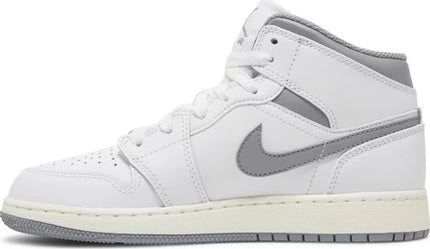 Nike Grade School Womens Air Jordan 1 Mid Sneakers - 'Vintage Grey'