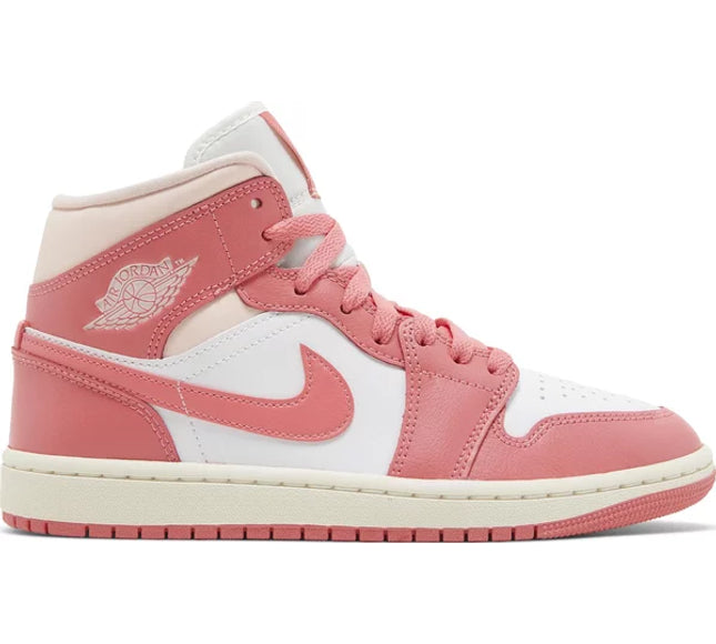 Nike Womens Air Jordan 1 Mid Sneakers - 'Strawberries and Cream'