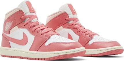Nike Womens Air Jordan 1 Mid Sneakers - 'Strawberries and Cream'