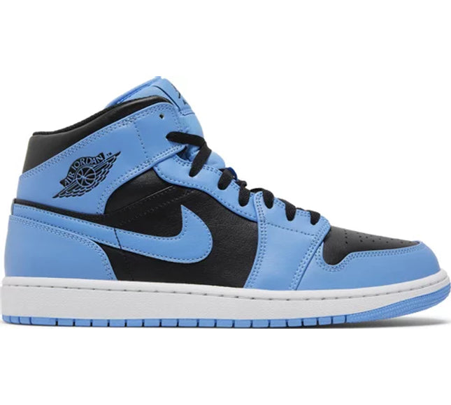 Nike Mens Air Jordan 1 Mid Sneakers - 'University Blue Black'