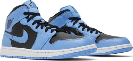 Nike Mens Air Jordan 1 Mid Sneakers - 'University Blue Black'