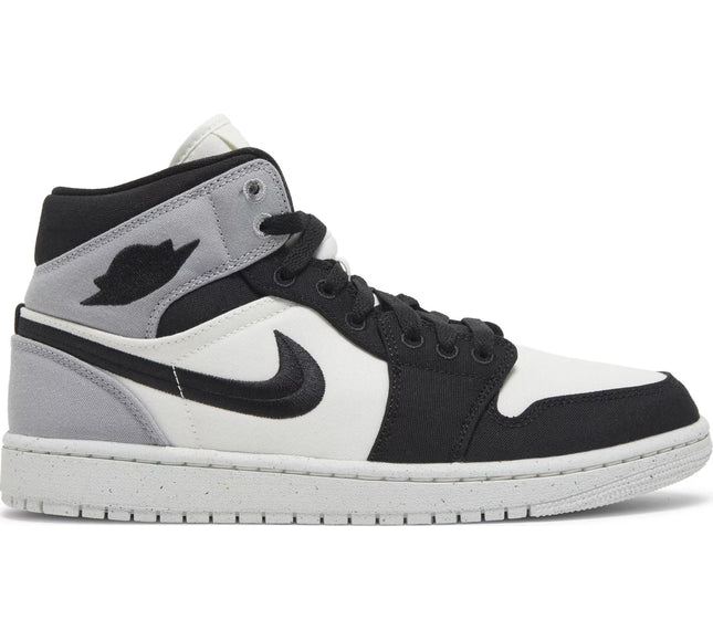 Nike Womens Air Jordan 1 Mid SE Sneakers - 'Light Steel Grey Canvas'