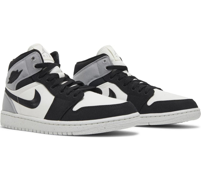 Nike Womens Air Jordan 1 Mid SE Sneakers - 'Light Steel Grey Canvas'