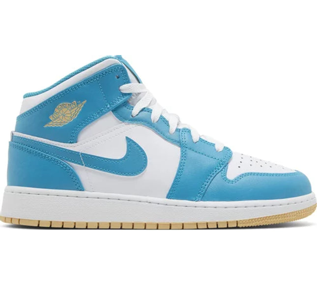 Nike Grade School Womens Air Jordan 1 Mid Sneakers - 'Aquatone'