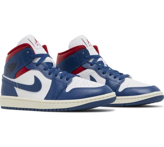 Nike Womens Air Jordan 1 Mid Sneakers - 'French Blue'