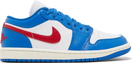 Nike Womens Air Jordan 1 Low Sneakers - 'Sport Blue Gym Red'