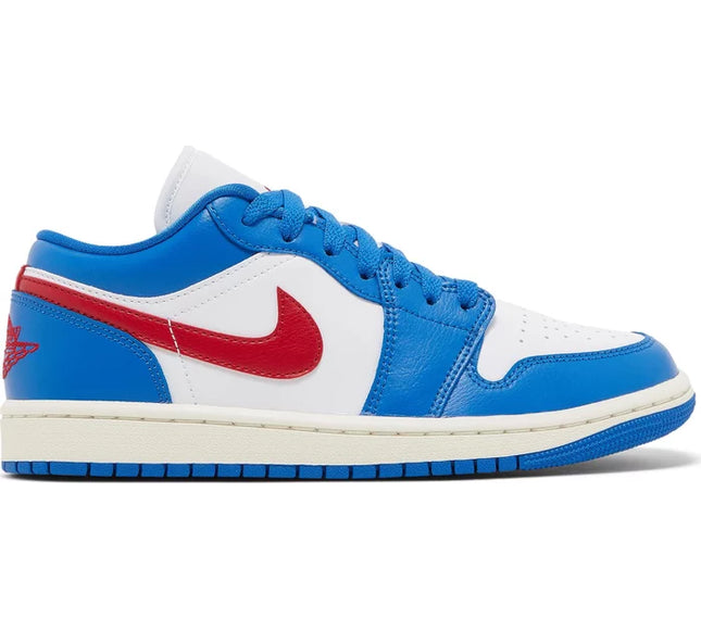 Nike Womens Air Jordan 1 Low Sneakers - 'Sport Blue Gym Red'