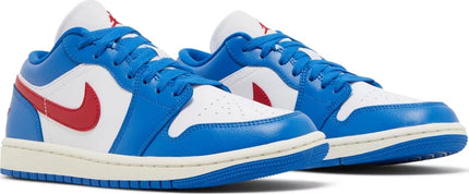 Nike Womens Air Jordan 1 Low Sneakers - 'Sport Blue Gym Red'