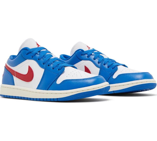 Nike Womens Air Jordan 1 Low Sneakers - 'Sport Blue Gym Red'