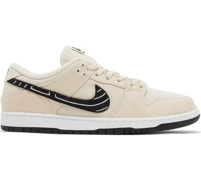 Nike Mens Albino & Preto x Dunk Low SB Sneakers - 'Jiu-Jitsu'