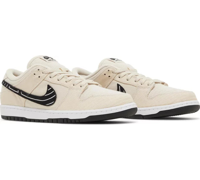 Nike Mens Albino & Preto x Dunk Low SB Sneakers - 'Jiu-Jitsu'