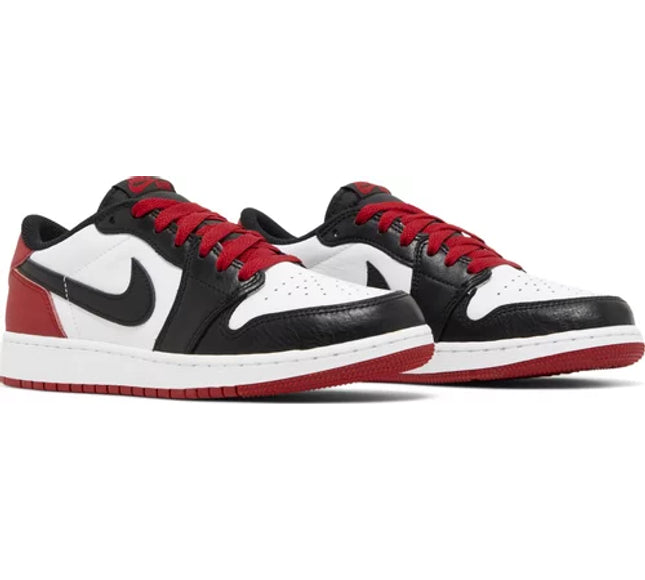 Nike Grade School Womens Air Jordan 1 Retro Low OG Sneakers - 'Black Toe'
