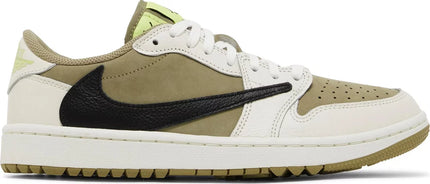 Nike Mens Travis Scott x Air Jordan 1 Low Golf Sneakers - 'Neutral Olive'