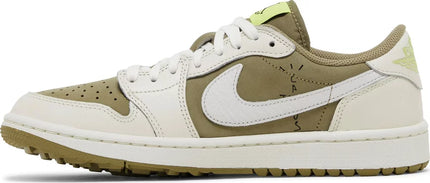 Nike Mens Travis Scott x Air Jordan 1 Low Golf Sneakers - 'Neutral Olive'