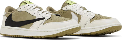 Nike Mens Travis Scott x Air Jordan 1 Low Golf Sneakers - 'Neutral Olive'