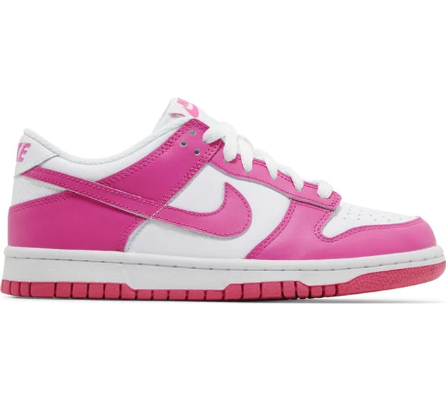 Nike Grade School Womens Dunk Low Sneakers - 'Laser Fuchsia'