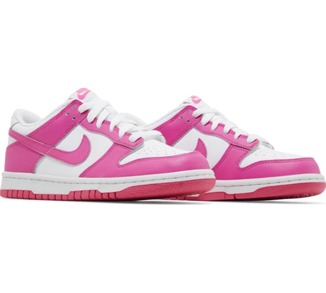 Nike Grade School Womens Dunk Low Sneakers - 'Laser Fuchsia'