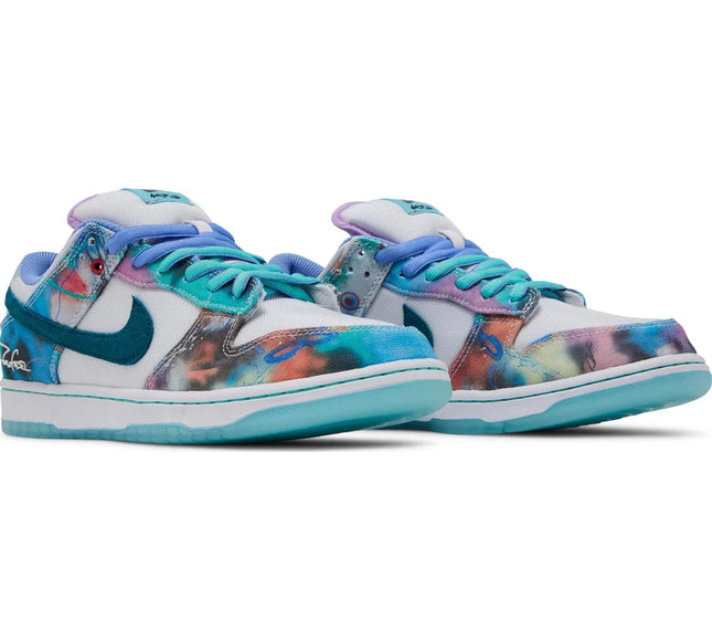 Nike Mens Futura Laboratories x Dunk Low SB Sneakers - 'Bleached Aqua'