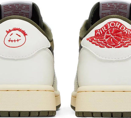 Nike Mens Travis Scott x Air Jordan 1 Retro Low OG SP Sneakers - 'Reverse Olive / Medium Olive'