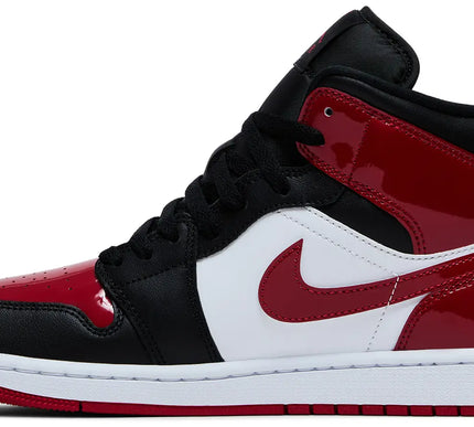 Nike Mens Air Jordan 1 Mid 'Patent Bred Toe'