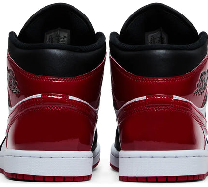 Nike Mens Air Jordan 1 Mid 'Patent Bred Toe'