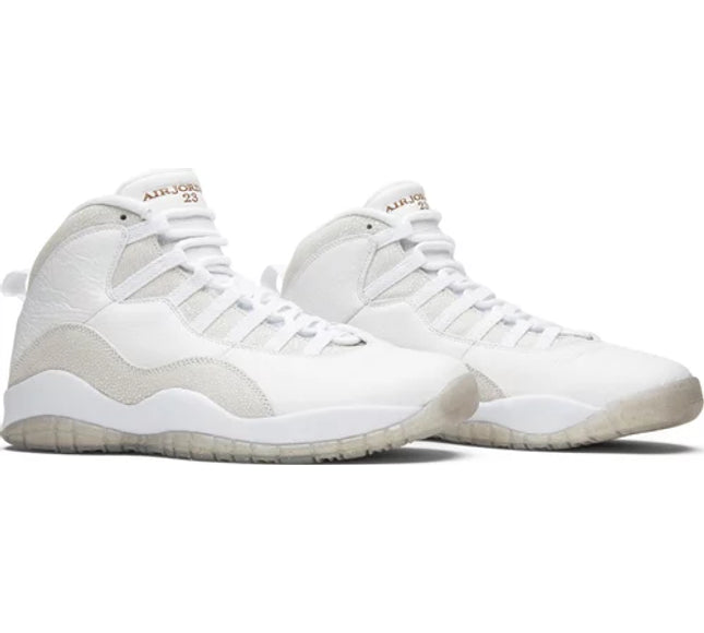 Nike Mens OVO x Air Jordan 10 Retro Sneakers - 'White'