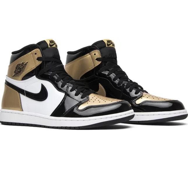 Nike Mens Air Jordan 1 Retro High OG NRG Sneakers - 'Gold Toe'