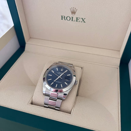 Rolex Datejust 41 Brand-New 2023 | Complete Set | Blue Motif Fluted Jubilee