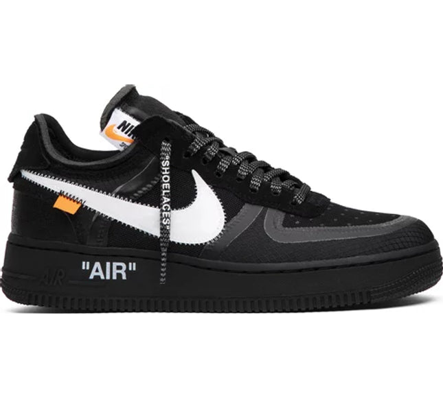Nike Mens Off-White x Air Force 1 Low Sneakers - 'Black'