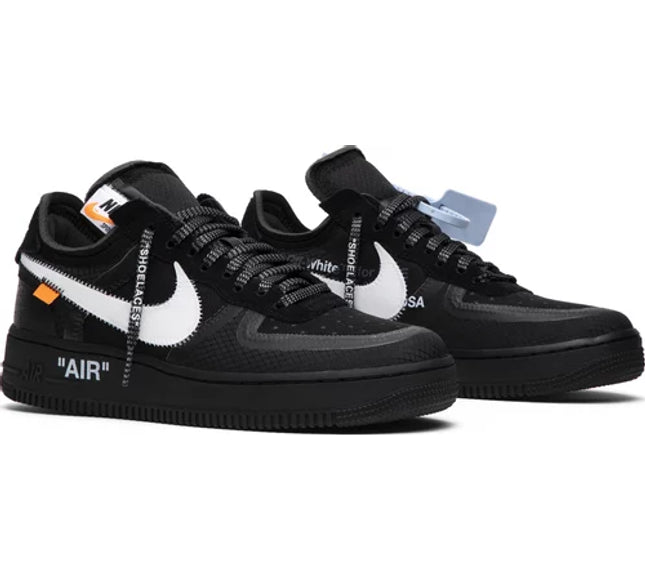 Nike Mens Off-White x Air Force 1 Low Sneakers - 'Black'